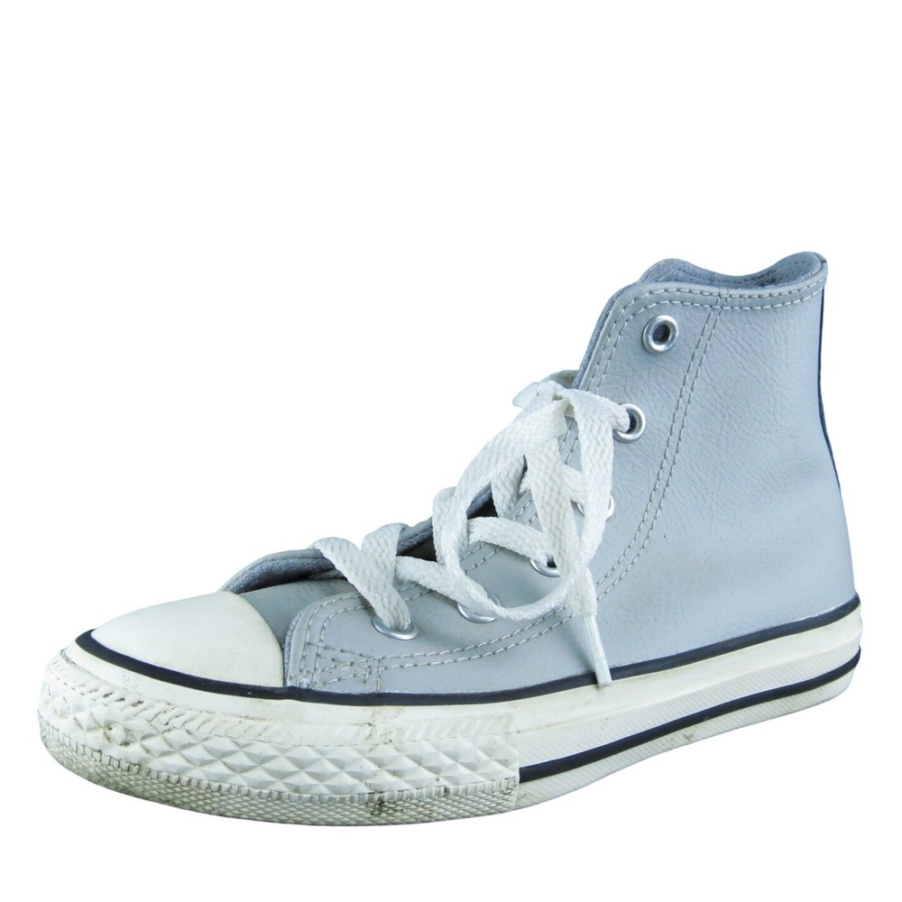 Converse Boys Sneaker Shoes Sz Y 13‎ Medium Athletic Gray Leather Lace Up